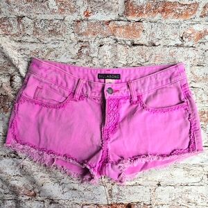 Billabong Hot Pink Denim Crochet Fray Shorts Sz 5